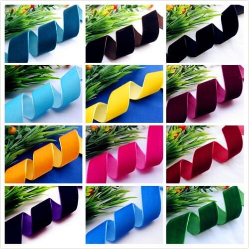 1Yards/lot 1-1/2" 38-40mm Soft Comfortable Velvet Ribbon Headband Clips Bow Wedding Christmas Decoration