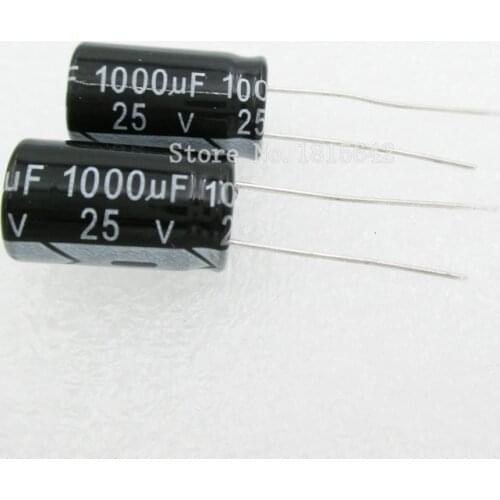 10PCS/LOT Aluminum electrolytic capacitor 1000uF 25v 10*17 Electrolytic Capacitor 25v 1000uf Hot sale