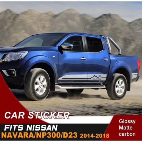 Car decals 2 pieces 4x4 side door stripe mountain graphic vinyl car sticker fit for nissan navara np300 D23 2014-2019