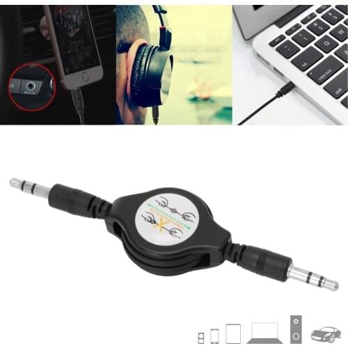 2017 Retractable 3.5mm Car AUX Music Line Cable Cord for Tablet Cellphone MP3/4/5