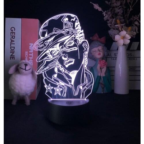 3d Lamp Anime JoJo Bizarre Adventure for Bedroom Decor Light Birthday Gift Manga Jojo Figure Led Night Light Jotaro Kujo