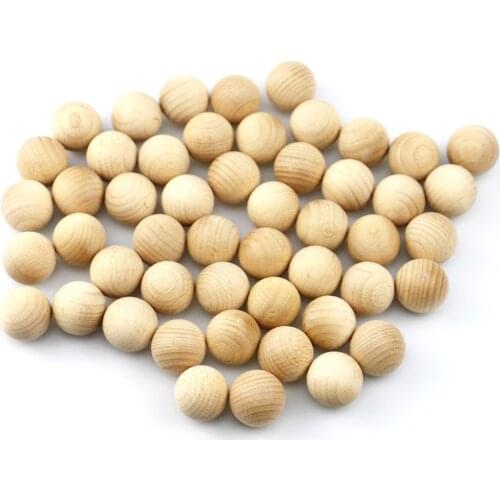 50pcs 25mm Natural No Hole Wooden Beads Lead-free Wood Round Balls for Jewelry Making Diy Child Teething Eco-Friendly Wood Craft
