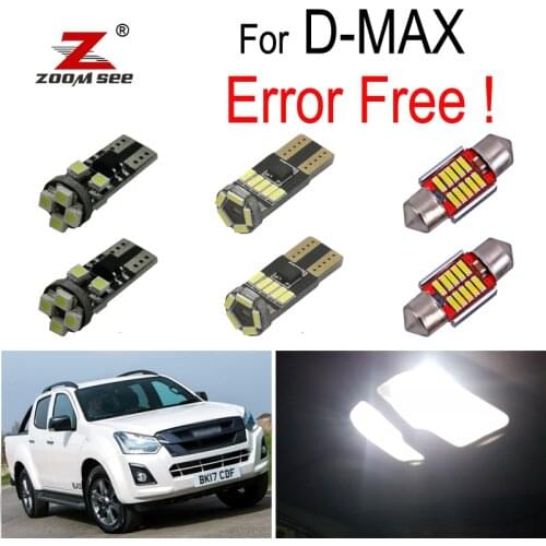 6pcs x 100% Error Free LED interior dome bulb + license plate light kit for Isuzu D-MAX D MAX Dmax I II (2002-2019)