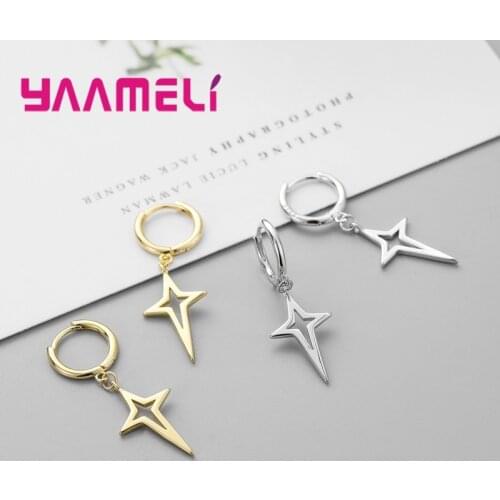 925 Sterling Silver Drop Earrings Women 2020 Trend Cut Star Statement Earrings Designer Fashion Jewelry Wholesale