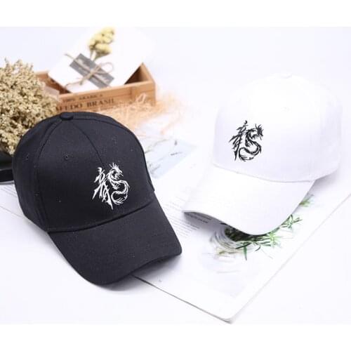 Trendy Chinese Dragon Embroidered Caps Casual Wild Street Trendy Youth Baseball Cap Outdoor Sun Hat Men and Women