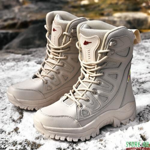 Comfort Beige Outdoor Hiking Boots Couple Men Trekking Shoes Women Big Size Military Tactical Boots For Men Scarponi Da Montagna