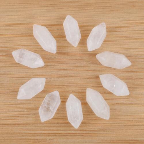 20Pcs Hexagonal Healing Pointed Reiki Chakra Crystal Natural Stone Bead No Hole For Men DIY Handcrafted Jewelry Making TU3399