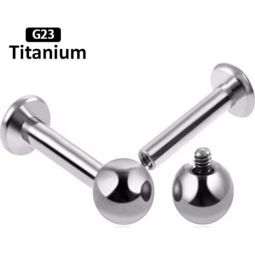 1PC Whole G23Titanium Labret Piercings Internally Threaded Ear cartilage nail and Lip fashion Body Piercing Jewelry 16G