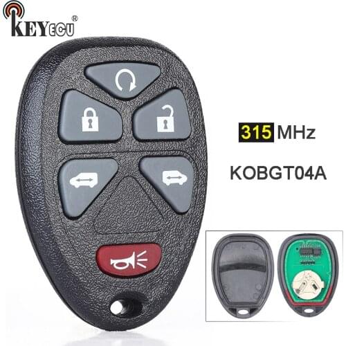 KEYECU 315MHz KOBGT04A, 15114376 Keyless Entry 5+1 6 Button Remote Key Fob for Chevrolet Uplander Pontiac Buick Saturn