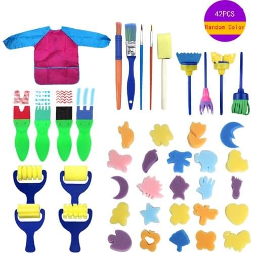 Early childhood education children sponge brush painting seal EVA graffiti painting pen 42 sets
