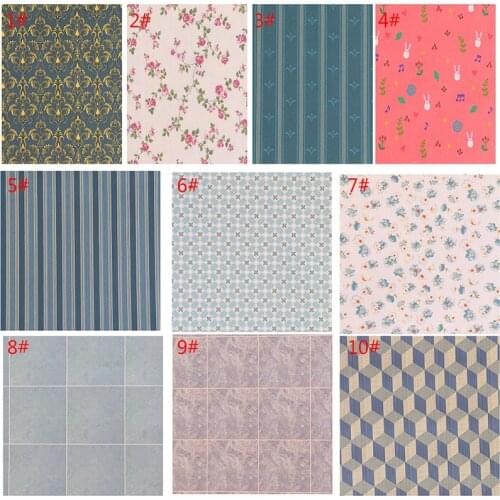 1:12 DIY Doll House 29*21cm Simplicity Kitchen Dining Room Bathroom Living Room Floor Wallpaper Doll house Decoration