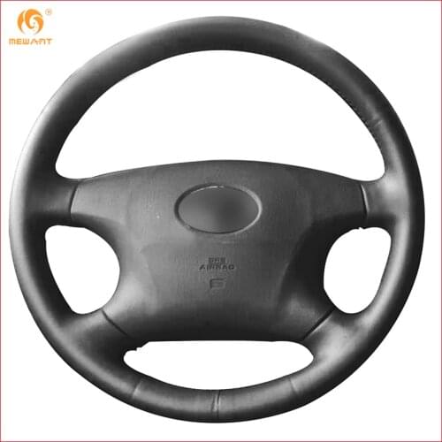MEWANT Black Artificial Leather Car Steering Wheel Cover for Old Toyota Corolla Avalon Mark 2 Accessories