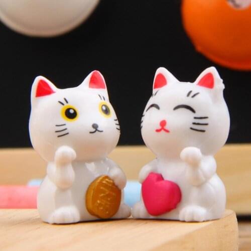 Fortune Cute Cat Miniature Landscape Ornaments Garden Bonsai Decorations