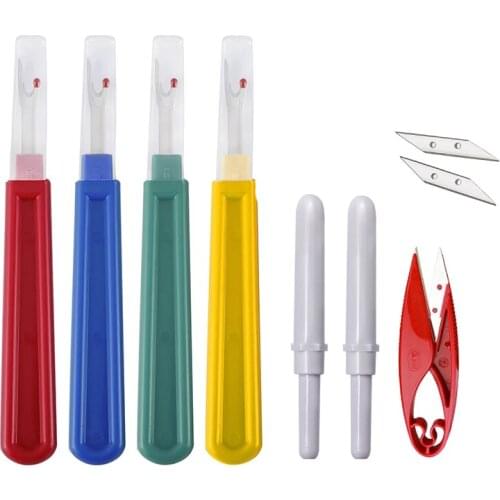 MIUSIE 6 PCS Seam Ripper and 1 PCS Sewing Scissor Sharp Stitch Removed Tool Thread Remover for Sewing Embroidery Cross-stitch