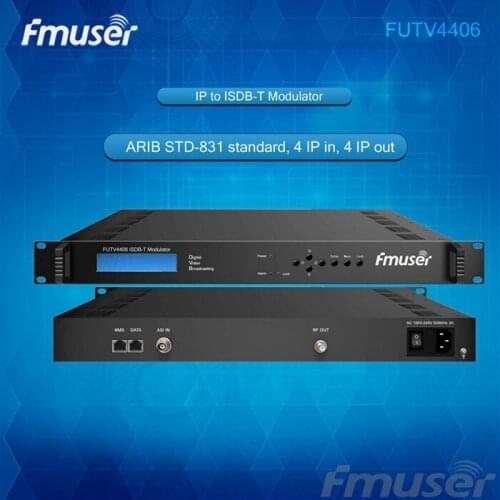 FMUSER FUTV4406 IP to ISDB-T Modulator (1000M IP,4*IP in, 4*IP out)with network management