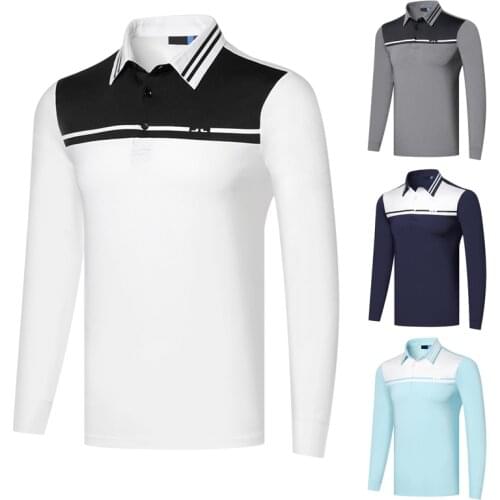 2020 new fall Golf mens top solid color long sleeve T-shirt sunscreen sweat wicking fast drying outdoor sports