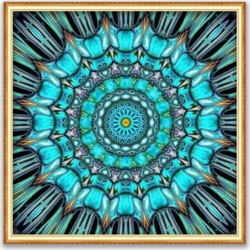 Region Mandala DIY Embroidery Cross Stitch 11CT Kits Craft Needlework Cotton Thread Printed Canvas Home Decoration Dropshipping