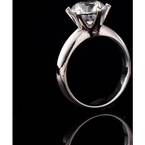 Classic Moissanite Wedding Rings 0.5ct-2ct White D Color Six Claws S925 Sterling Silver White Gold Plated Women Fine Jewelry