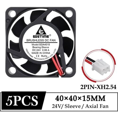 5Pcs 40mm Fan DC 24V 40x40x15mm Axial Brushless Humidifier Radiator 4015 Computer Case Cooling Fan 2PIN 3D Printer Cooler Fan