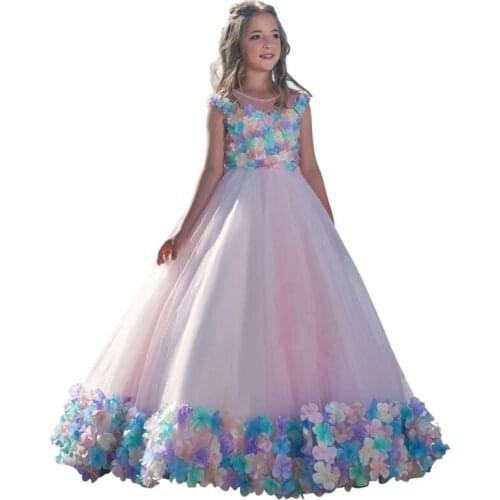 Princess little girls dresses 2-12 kids ball gowns robe petite fille fancy girls dress for children vestido infantil para menina