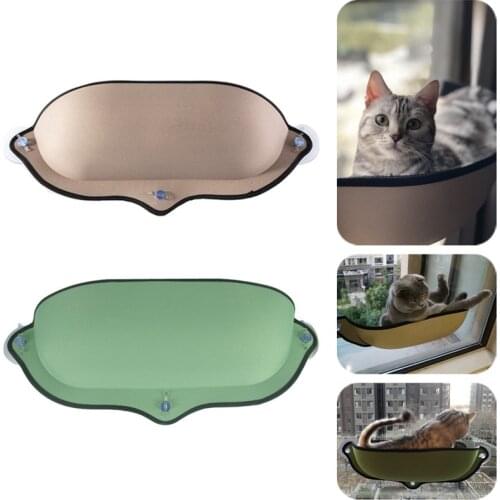 Cat Window Hammock Bed with Suction Cup Soft Kitty Hanging Sleeping Bed Basking Shelf Seat Pet Cat Rest House Bear Max 13kg