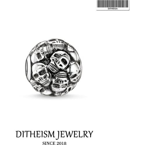 DIY Beads Skulls Charm 5mm Hole,2018 Fashion 925 Sterling Silver Jewelry Punk Gift For Women Men Boy Girl Fit Bracelets Necklace