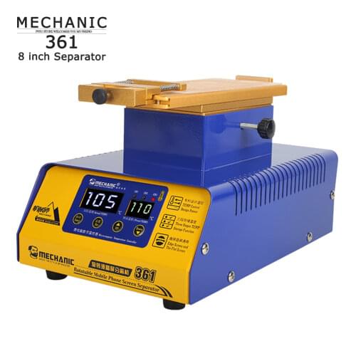 8 inch separator 360° rotation MECHANIC 361 LCD screen separator Built-in double vacuum pump Dual screen digital display