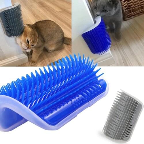 Cat Self Groomer Brush Pet Grooming Supplies Hair Removal Comb Cat Wall Corner Massage Comb with a Tickling Comb Cat Product