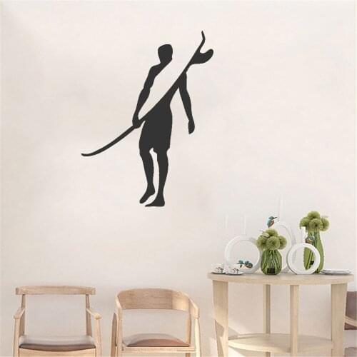 Surfen Boy Board Surfer Wall Sticker Sport Wall Decal Home Decor For Living Room Bedroom Vinyl Art Mural DW10068