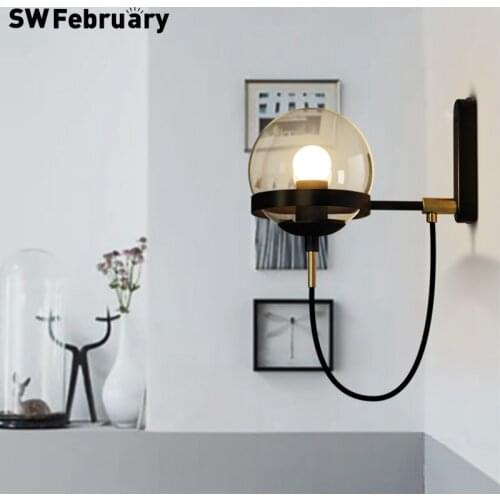 SWFebruary LED Wall Lamp Living Room Indoor Decoration Bedroom Wall Light E27 110-220V Modern Home Lighting Bath Corridor