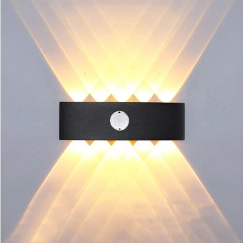 Thrisdar 6W/12W Waterproof Outdoor LED Wall Lamp PIR motion sensor Wall Light Aluminum Garden Porch Front Door Wall Lamps