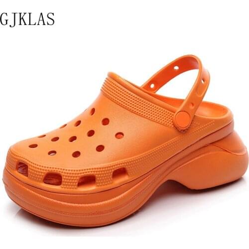 Women Slippers Summer Fashion Closed Toe Loafers High Platform Slippers Women Black High Heels Hollow Out Wedge Platform Sandals