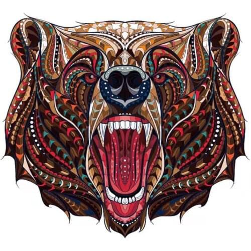 Unique Wooden Jigsaw Puzzle Bear For Adults Children Educational Toys Interactive Wooden Animals Puzzle Games DIY Crafts Gifts