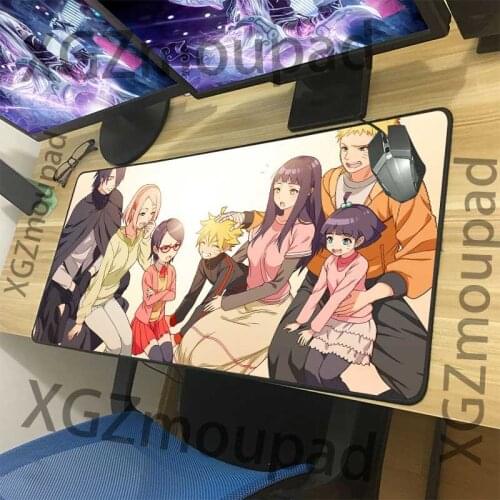 XGZ Large Cartoon Mouse Pad Black Lock Edge Anime Sasuke Computer Keyboard Table Mat Rubber Non-slip Couple Coasters