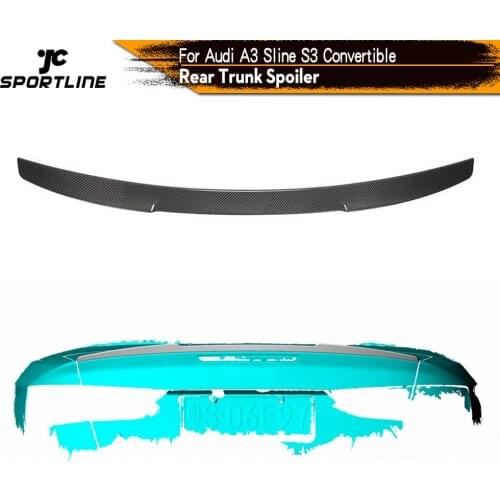 Carbon Fiber Rear Trunk Spoiler Boot Lip Wing Lid for Audi A3 Sline S3 Convertible 2014 - 2019 Carbon Fiber Rear Trunk Boot Lid