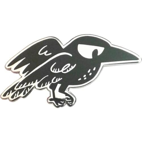 Horror Goth Crow Brooch Raven Badge Bird Enamel Pin Witchcraft Accessory fo women