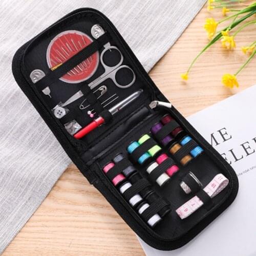 1 set Portable Travel Sewing Box Kit Sewing Thread Stitches Knitting Needles Tools Cloth Buttons Craft Scissor Mom Gifts