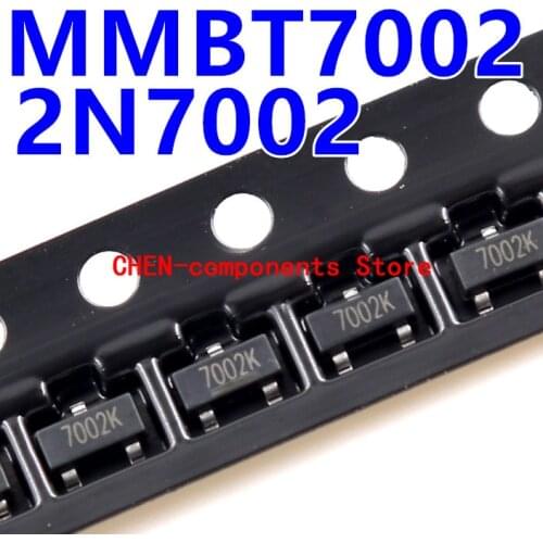 100pcs 2N7002 MMBT7002 7002 SOT-23