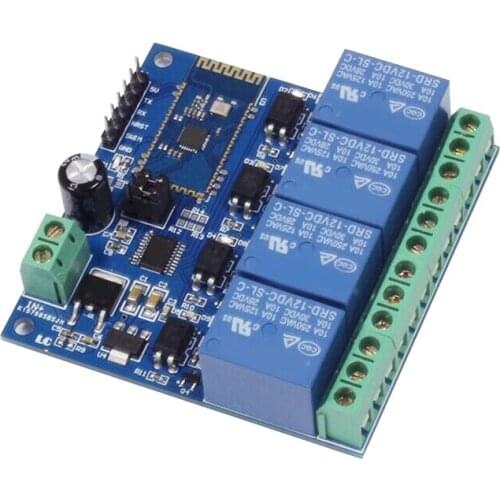 12V 4CH Remote Control Switch Bluetooth Relay Module for Android Mobile Motor LED Light 10A/250VAC