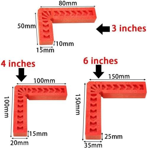 3/4/6inch 90 Degree Positioning Squares Plastic Clamping Angle Square Right Woodworking Tool Carpenter Clamp P4S6