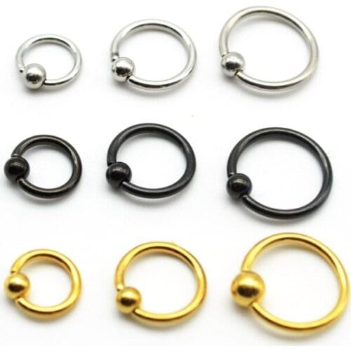 Bcr Gold Blue Rainbow Ball Closure Captive Ring Lip Nose Ear Tragus Septum Ring 6mm 10mm 16g Rose Gold for women