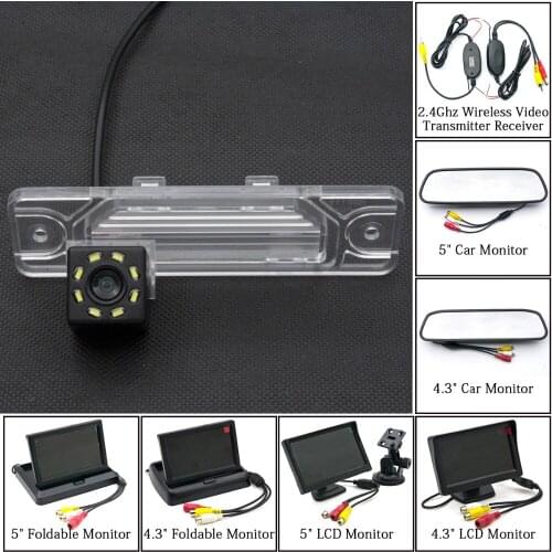 8LED Car Night Vision Parking Rear View Camera 4.3" 5" Mirror LCD Monitor Wireless For Renault Koleos QM5 Nissan Cefiro Maxima