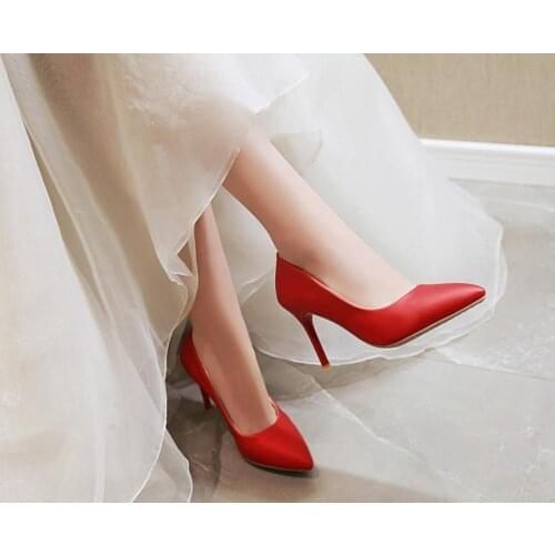 9 cm black high heel shoes, pointed, shallow-mouthed womens shoes, sexy night single shoes, sexy womens fine heels