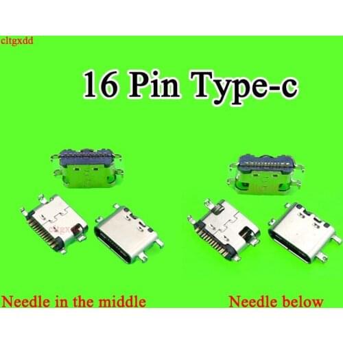 Cltgxdd 10PCS/LOT Micro USB JACK 3.1 Type-C 16pin SMD 90 degree female connector For Mobile Phone Charging port Charging Socket