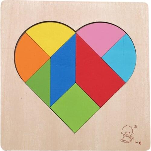 Wooden Diamond Board Tangram Jigsaw Puzzle Wooden Puzzle Toys Early Educational Develoment Toys for Children Gift Brinquedos