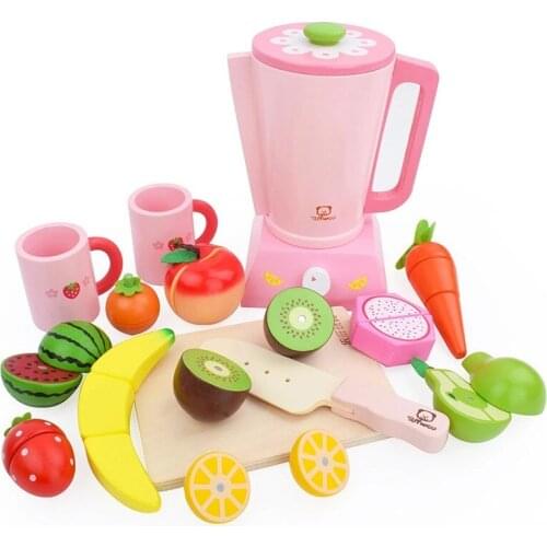 Children Wooden Play House Toys Simulation Juicer Vegetables And Fruits Cognitive Interest Cultivation Pretend Toys Girl Gifts