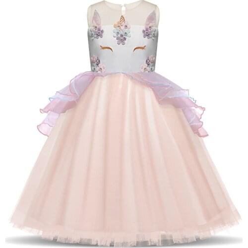 Fairy Unicorn Dress Little Girls Birthday Clothes Infantil Vestidos Kids Dresses For Ceremony Events Girl Summer 2021 Clothing