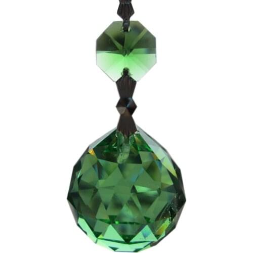 Garland Chakra Spectra 1 pce Chandelier Green Glass Crystals Lamp Prisms Hanging Drops Pendants Wedding Decor 2.9'' M02051-1