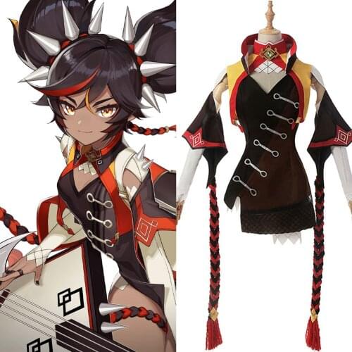Game Genshin Impact Xinyan Cosplay Costume Dress Outfits Halloween Carnival Suit Women Party Sexy Dress Uniform Cartoon Outfit