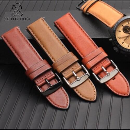 Italian leather watch belt Straight End Watch Band Women 4 Color Strap High Quality Leather Mens vintage watch chain 20 22mm